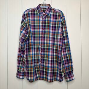 Hammer Made Multicolor Plaid Button-Up Shirt Men’s 42 Long Sleeve Cotton